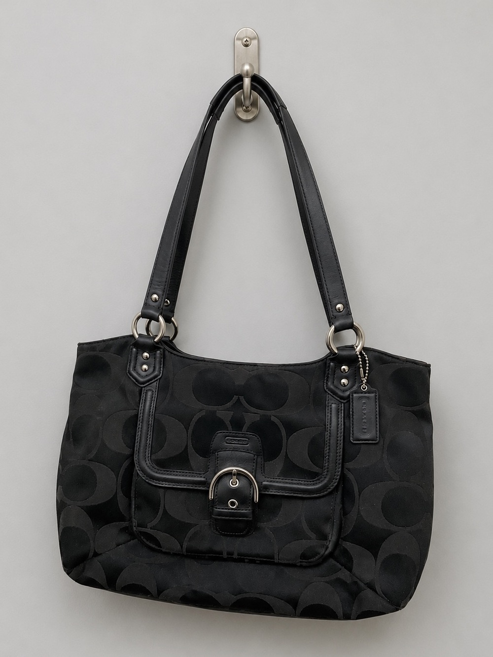 Coach Black Monogram Shoulder Bag